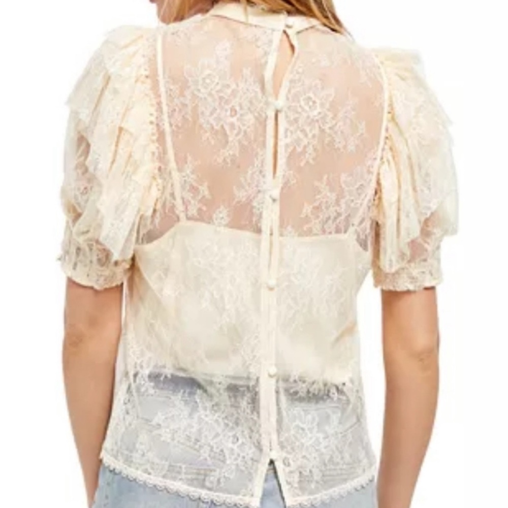 Free People Cream Lace Blouse - Picture 5 of 9